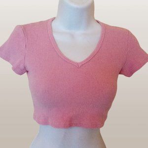 ---  JOSHUA PERET  Pin Waffled Cropped Top Size Smal (Fits XS)